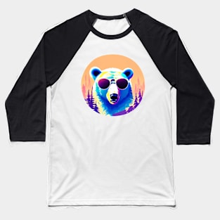 Polar Bear wearing Sunglasses Baseball T-Shirt